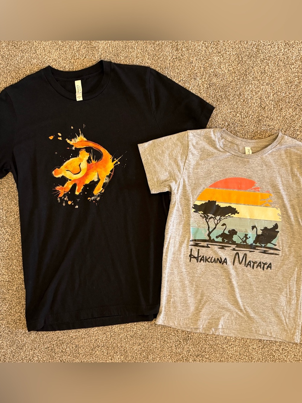 Lion King Black Womens Tshirt & Youth Large Grey tshirt